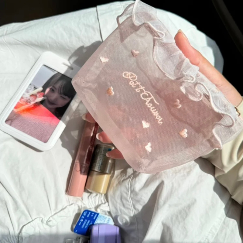 🔥Limited-time offer-Portable Sheer Mesh Makeup Bag