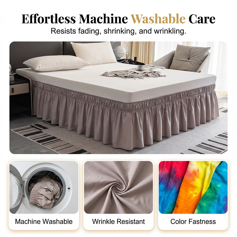 Effortless Setup Elastic Bed Skirt