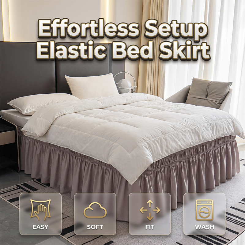 Effortless Setup Elastic Bed Skirt