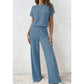 👚 50% OFF NOW! 🌿 Women's Ribbed Knit Top & Wide-Leg Pants Set – Relaxed Drop-Shoulder, Soft Stretch Fabric & Versatile Two-Piece ✨