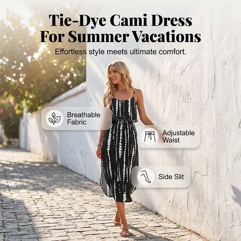 Women's Tie-Dye Cami Midi Dress