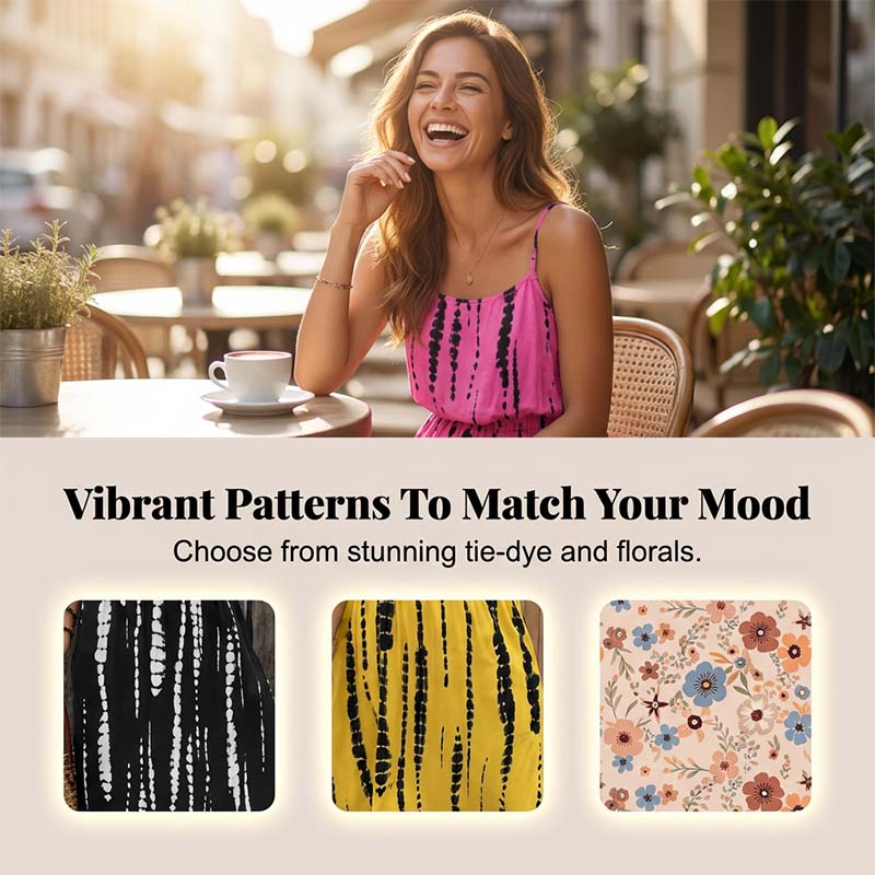 Women's Tie-Dye Cami Midi Dress