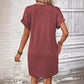 👗 50% OFF NOW! 💫 Women's Fashion V-Neck Button Dress – Timeless Solid Colors, Soft Fabric & Rolled Sleeves 🌸
