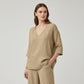 🔥Limited-time offer-Women's Casual V-Neck Three Quarter Sleeve Blouse