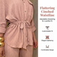 🎀 50% OFF NOW! 👖 Women's Drawstring Shirt & Wide-Leg Pants Set – Adjustable Waist, Flowy Trousers & Textured Fabric 🌿