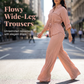 🎀 50% OFF NOW! 👖 Women's Drawstring Shirt & Wide-Leg Pants Set – Adjustable Waist, Flowy Trousers & Textured Fabric 🌿