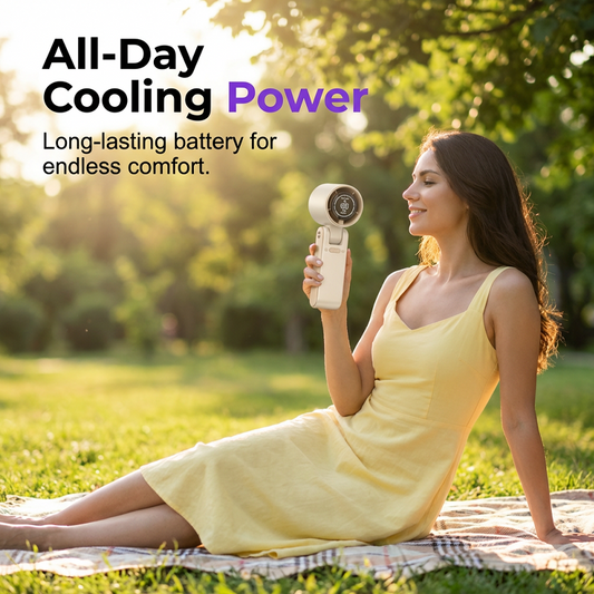 Portable Handheld Fan with LED Digital Display🌬️ Stay cool—Anytime, Anywhere❄️