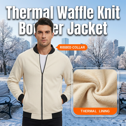 Men's Casual Waffle Knit Thermal Jacket