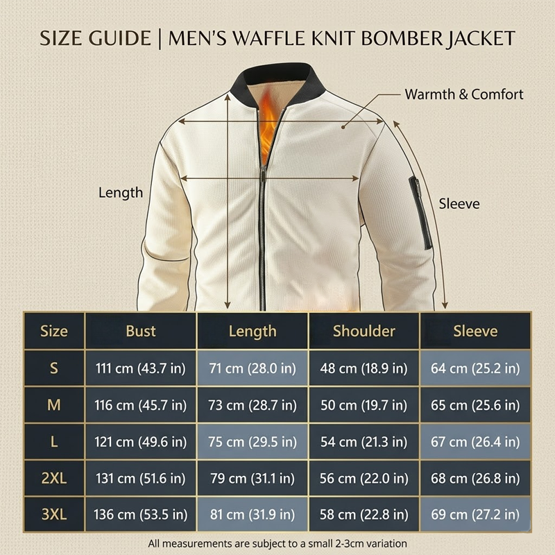 Men's Casual Waffle Knit Thermal Jacket