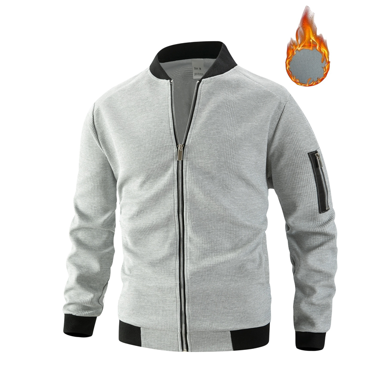 Men's Casual Waffle Knit Thermal Jacket