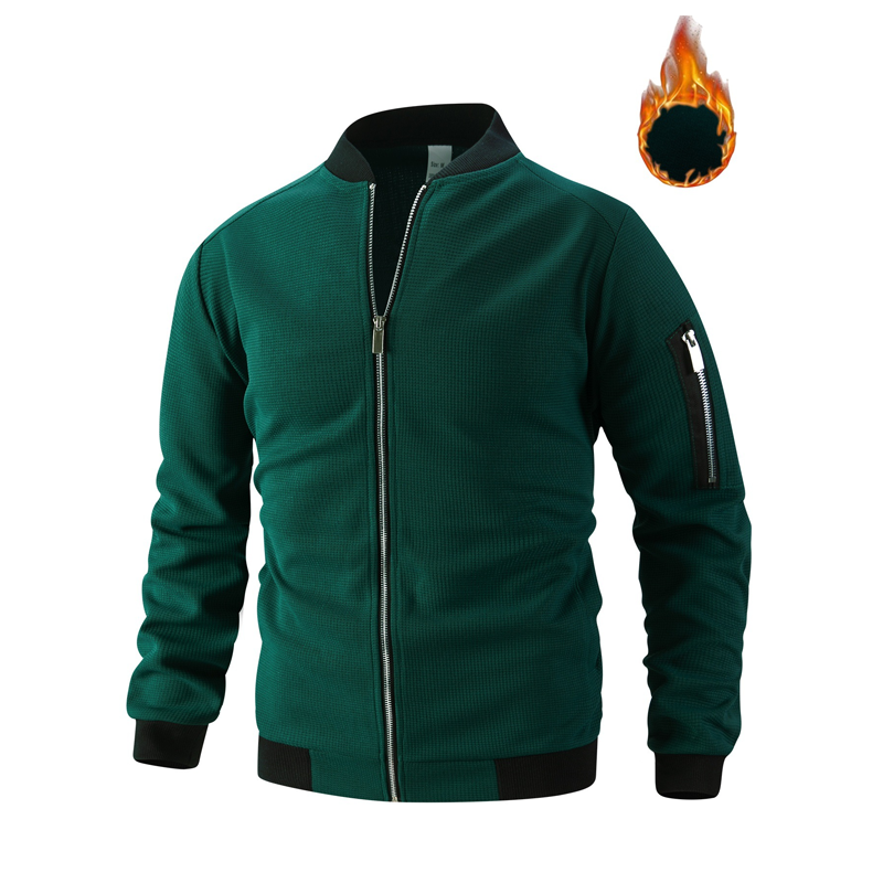 Men's Casual Waffle Knit Thermal Jacket
