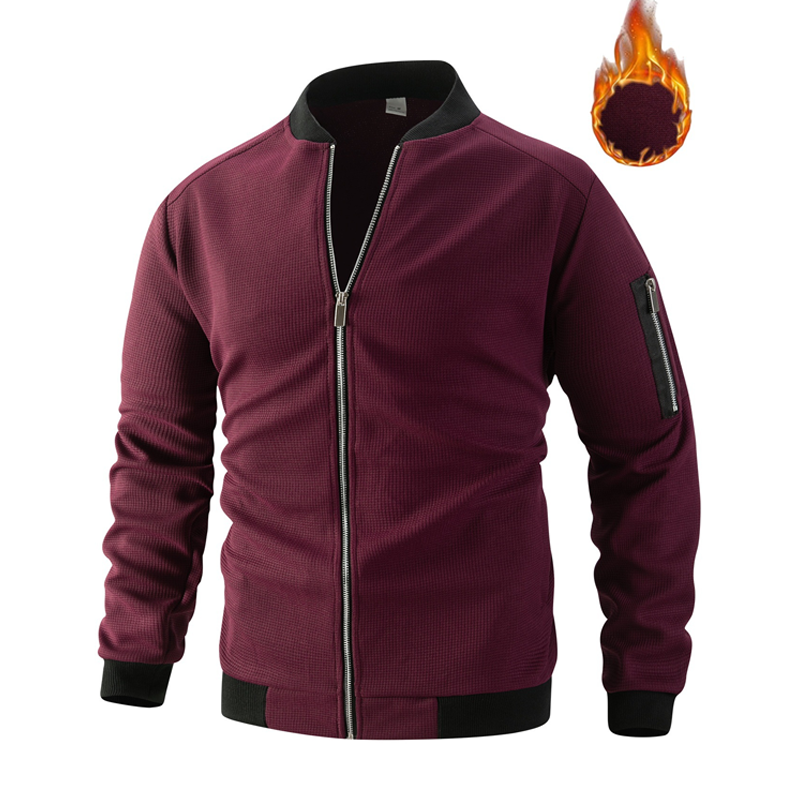 Men's Casual Waffle Knit Thermal Jacket