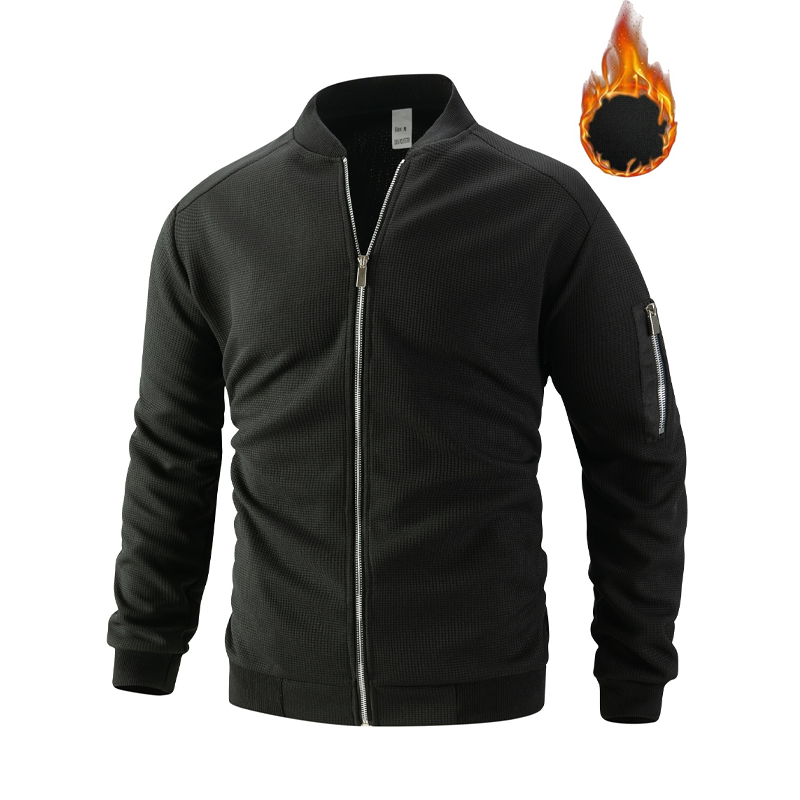 Men's Casual Waffle Knit Thermal Jacket