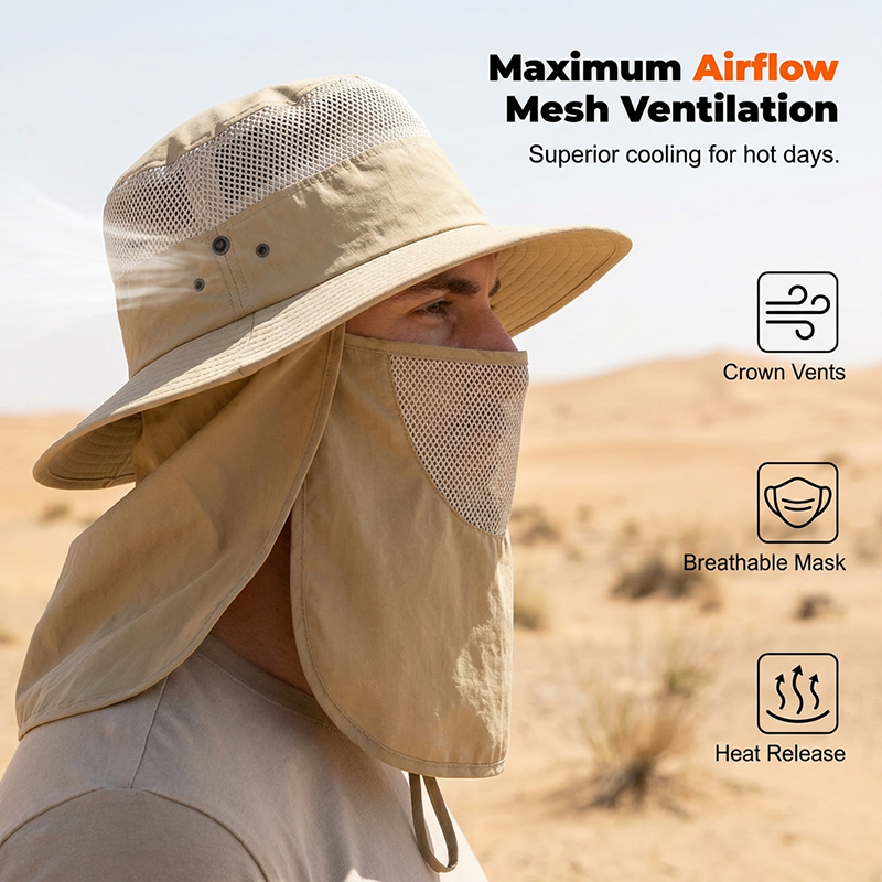 🔥Hot Sale Offers-Outdoor Sun Hat with Removable Flaps