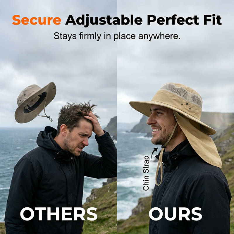 🔥Hot Sale Offers-Outdoor Sun Hat with Removable Flaps