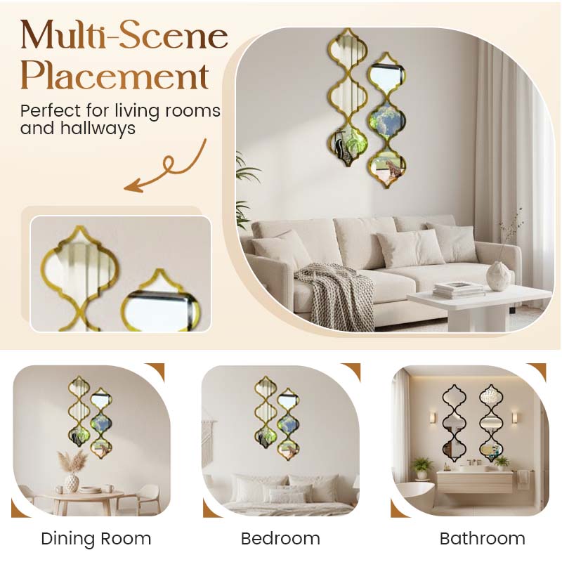 🔥50% OFF for a limited time🔥12PCS 3D Acrylic Mirror Rhombus Wall Stickers
