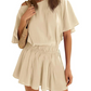 🔥Hot Deals-Women’s Casual Short Sleeve Elastic Waist Loose Flowy Mini Skirt Dress