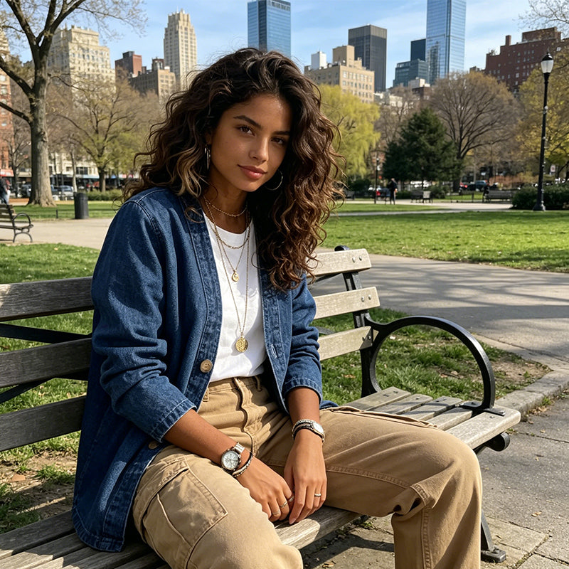 🥳SPRING HOT SALE🥳💞50K+ SOLD!💥50% OFF! 🔥Women's Classic Button Front Denim Jacket
