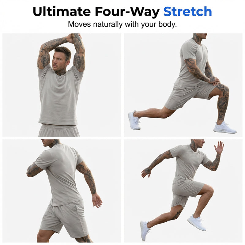 Men's Athletic T-Shirt & Shorts 2-Piece Set