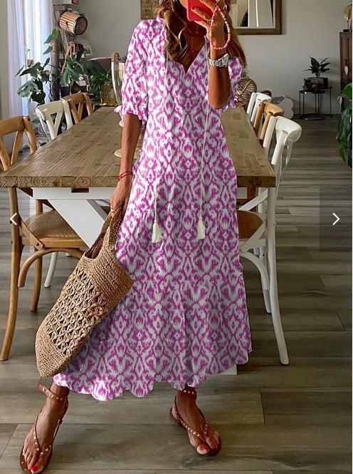 👗Hot Promotion 49% OFF💥 Women's V-Neck Maxi Dress