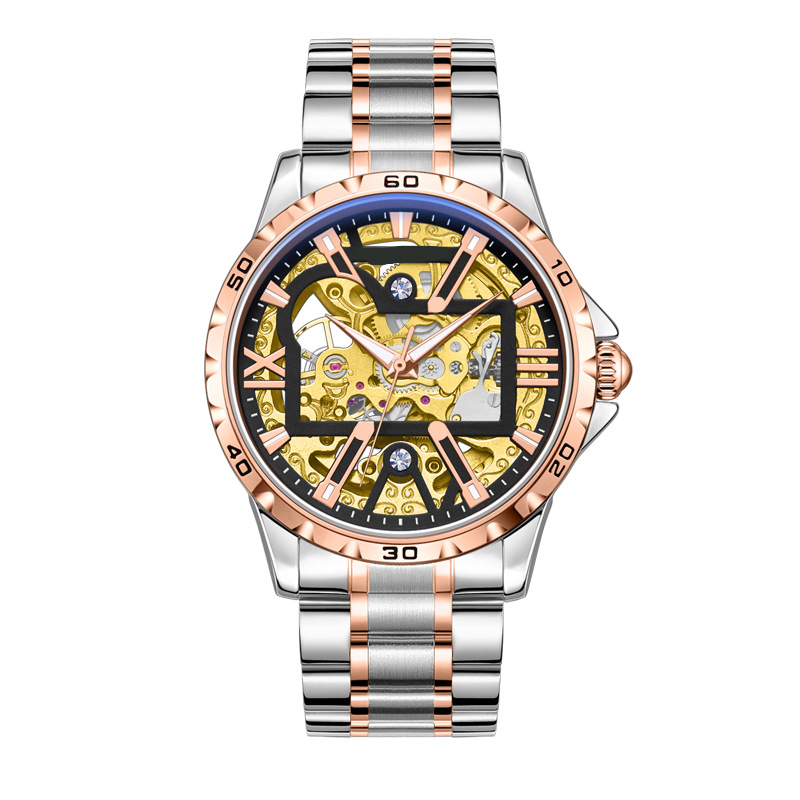 Men's Automatic Skeleton Stainless Steel Watch