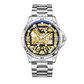 Men's Automatic Skeleton Stainless Steel Watch