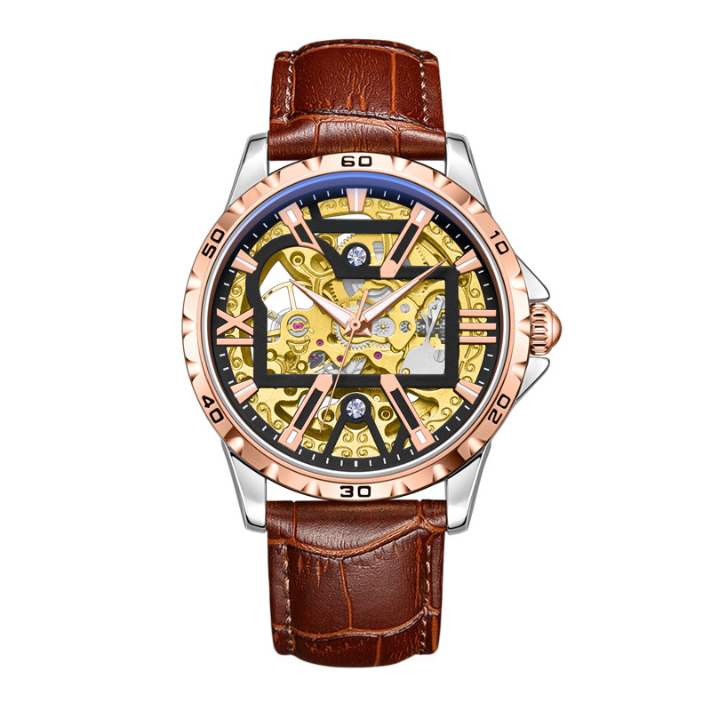 Men's Automatic Skeleton Stainless Steel Watch