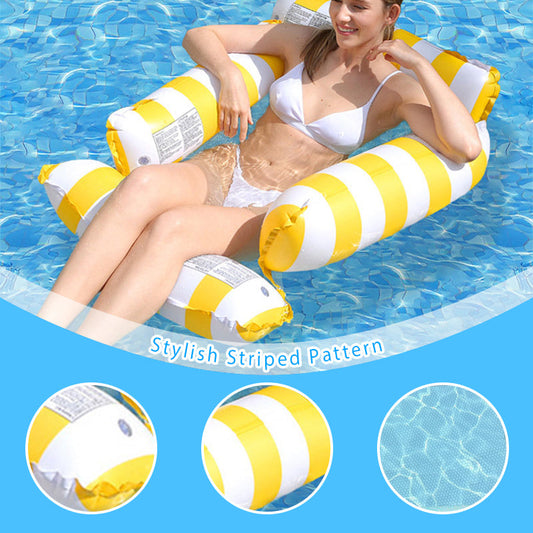 Inflatable Stripe Pool Float Lounge Chair