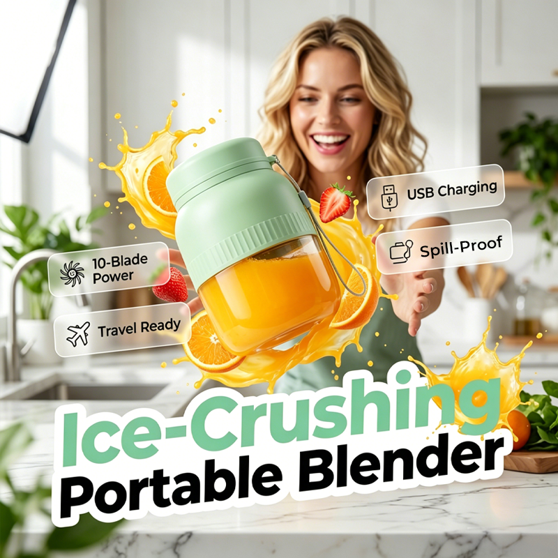 Portable Blender with Dual Lids & Cups