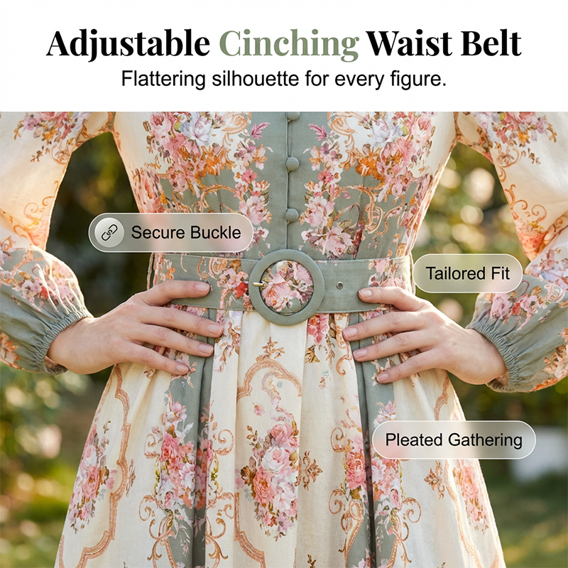 🔥Hot Deals-Romantic Floral Print High Neck Mini Dress