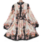 🔥Hot Deals-Romantic Floral Print High Neck Mini Dress
