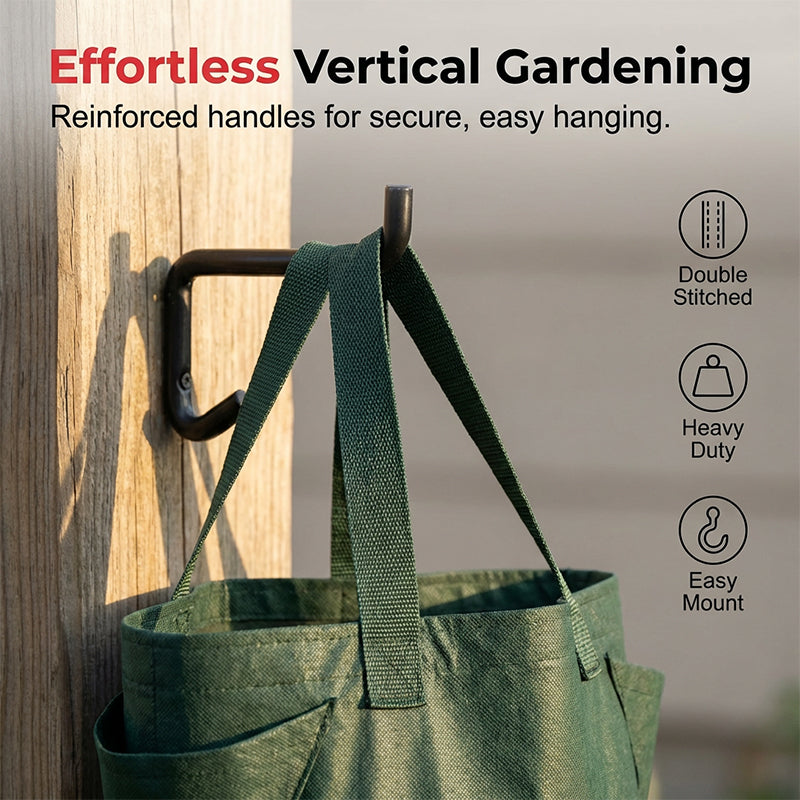 Hanging Strawberry Planter Bag with Side Pockets