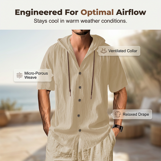 🔥Limited-time offer-Men's Casual Hooded Shirt & Pants Set