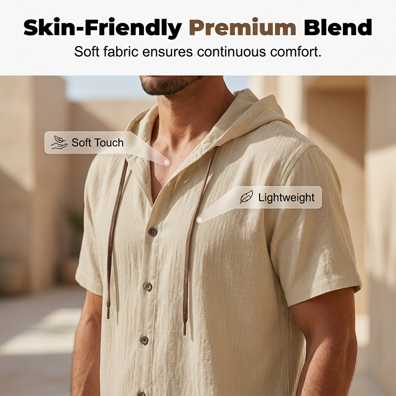🔥Limited-time offer-Men's Casual Hooded Shirt & Pants Set