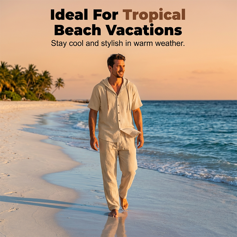 🔥Limited-time offer-Men's Casual Hooded Shirt & Pants Set