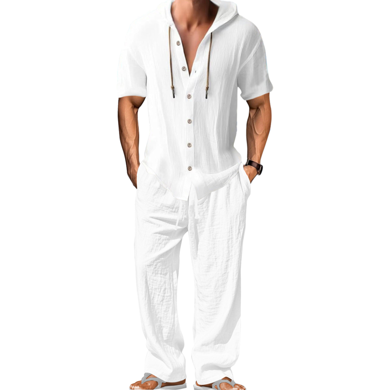 🔥Limited-time offer-Men's Casual Hooded Shirt & Pants Set