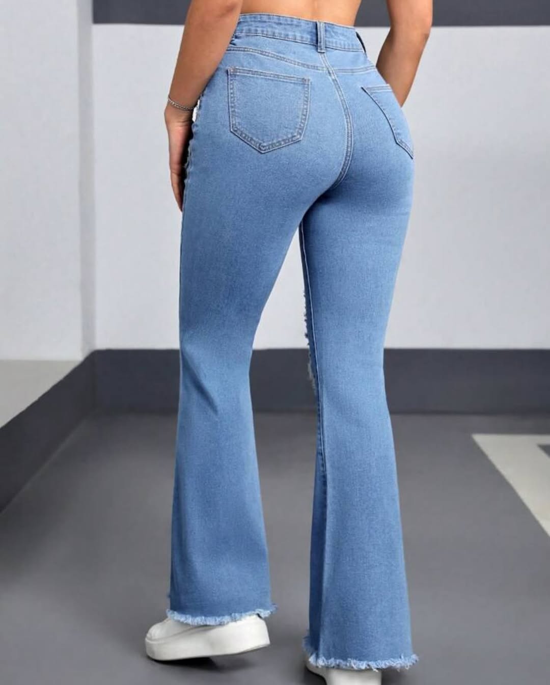 Blue Hearts 💙 High Waist Vintage Heart Patchwork Ripped Denim Jeans