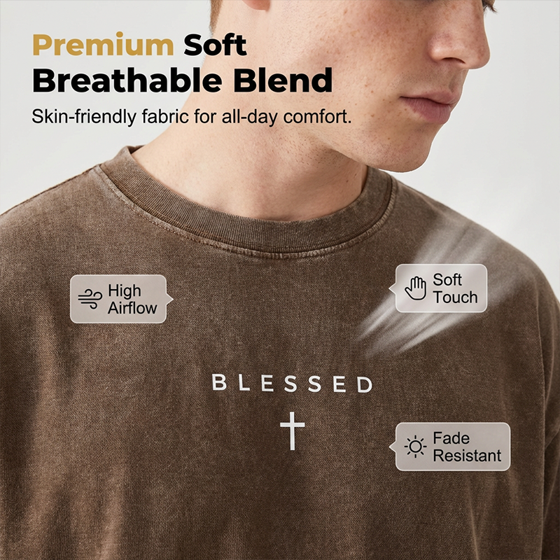 🔥2026 New Arrival ＆ Hot Sale🔥Men's Vintage T-Shirt with Cross & Letter Print – Soft Cotton, Relaxed Fit & Perfect for a Classic Casual Look 🏠