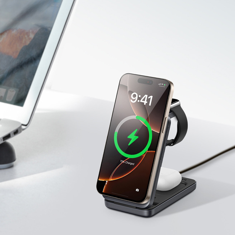 3-in-1 Foldable Magnetic Wireless Charger Stand
