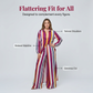 Vertical Stripe Button-Down Shirt & Wide-Leg Pant Set