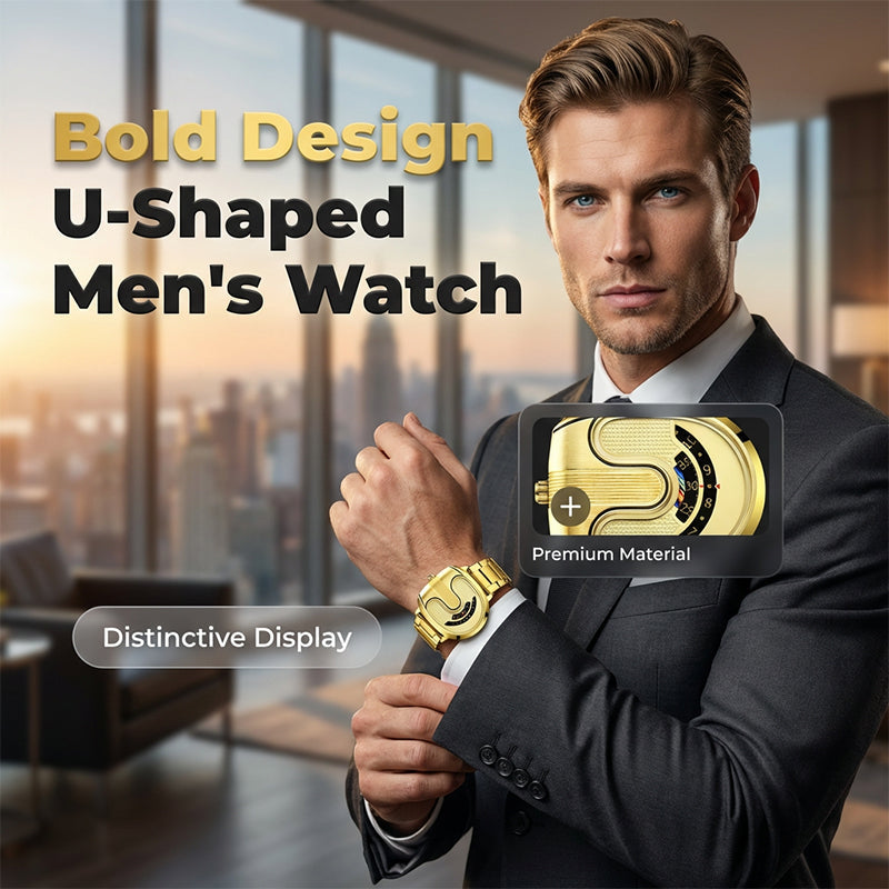 Men's Fashion U-Shaped Dial Watch