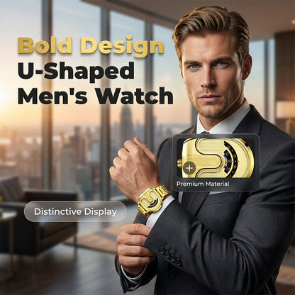 Men's Fashion U-Shaped Dial Watch