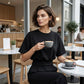 Women's Crew Neck Top with Cinched Waist