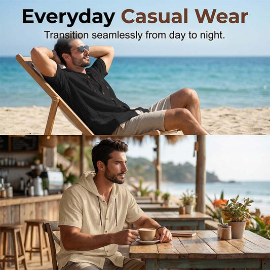 🔥2026 New Arrival ＆ Hot Sale ＆ 50％ Off🔥Men's Casual Short Sleeve Hoodie Shirt