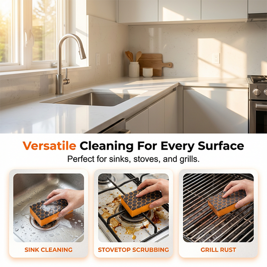 Dual-Action Kitchen Sponges for Tough Grime