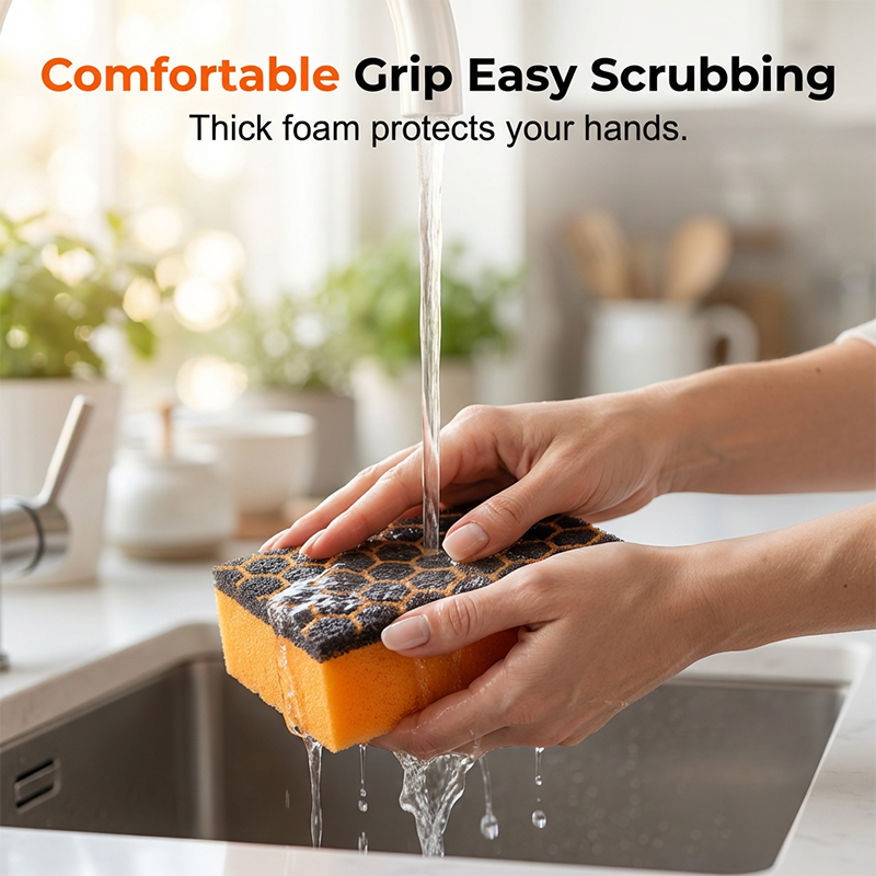 Dual-Action Kitchen Sponges for Tough Grime