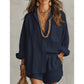 Women's Two-Piece Casual Shirt and Shorts Set