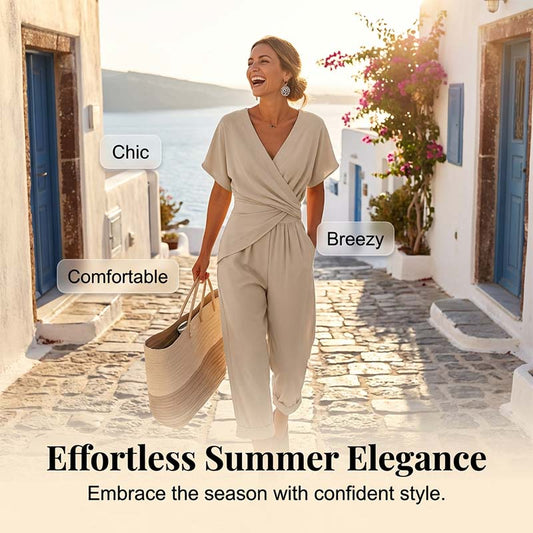 Elegant Solid Color Two-Piece Set