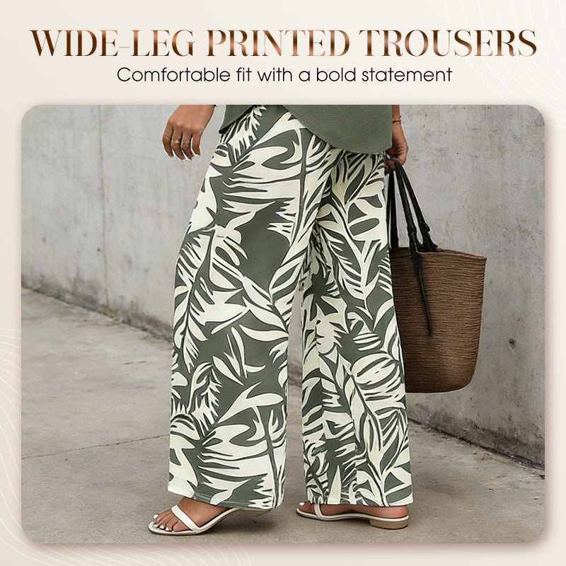 ⏳Time-Limited Special⏰Women's V-Neck Blouse & Printed Wide-Leg Pants Set