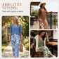 ⏳Time-Limited Special⏰Women's V-Neck Blouse & Printed Wide-Leg Pants Set